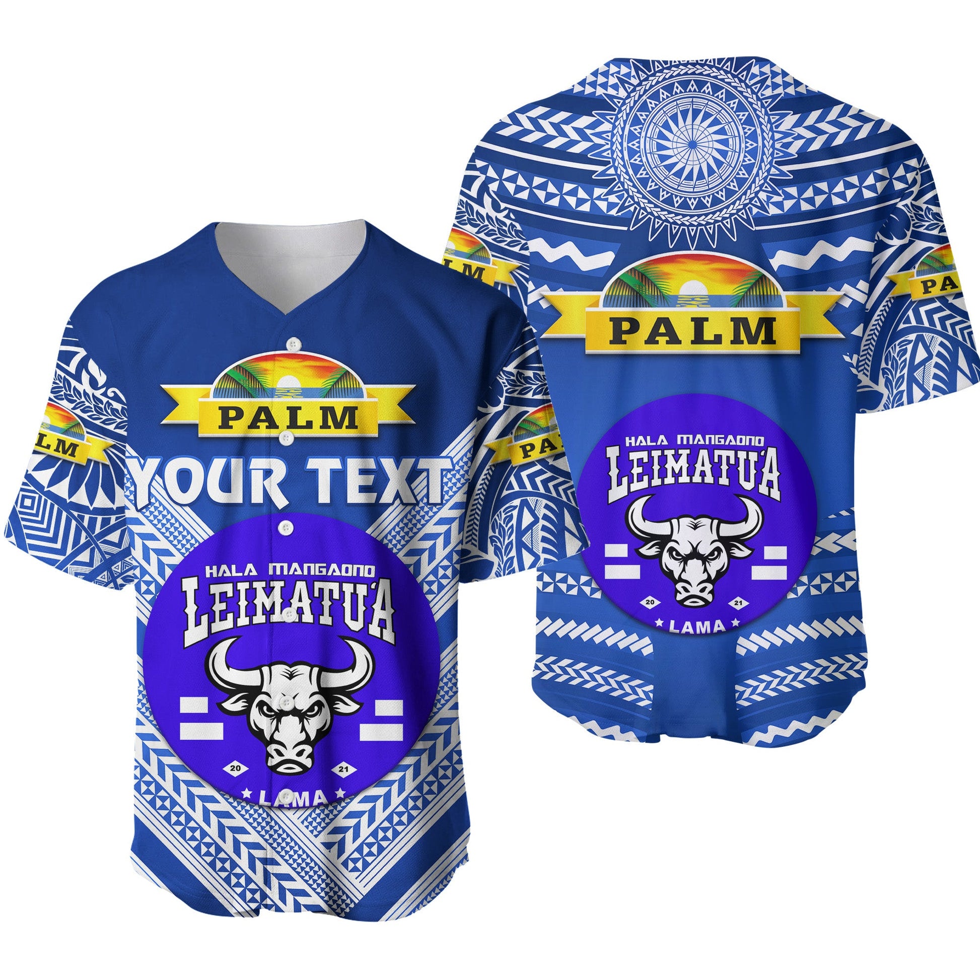 (Custom Personalised) Mate Ma'a Tonga Baseball Jersey Leimatu'a Bulls Creative Style Blue NO.1
