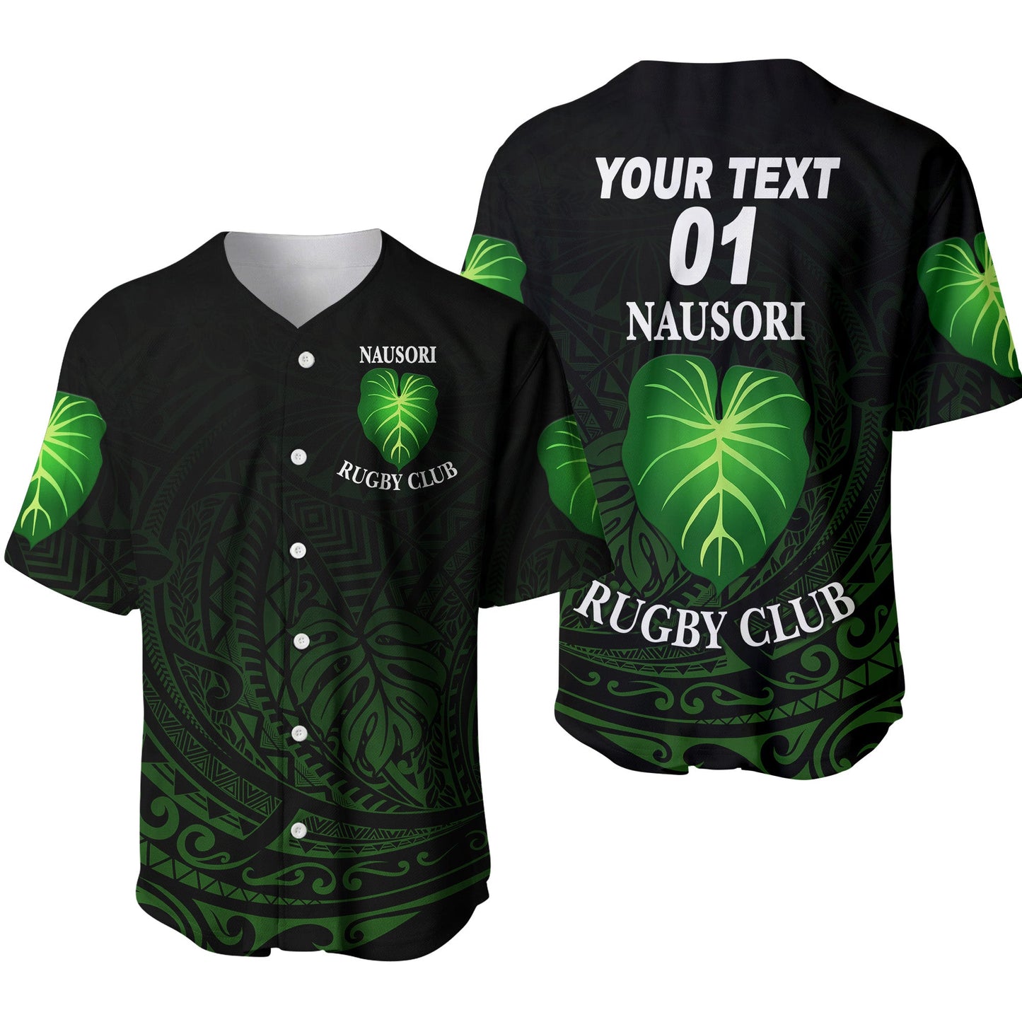 (Custom Personalised) Fiji Nausori Rugby Baseball Jersey Original Style, Custom Text And Number