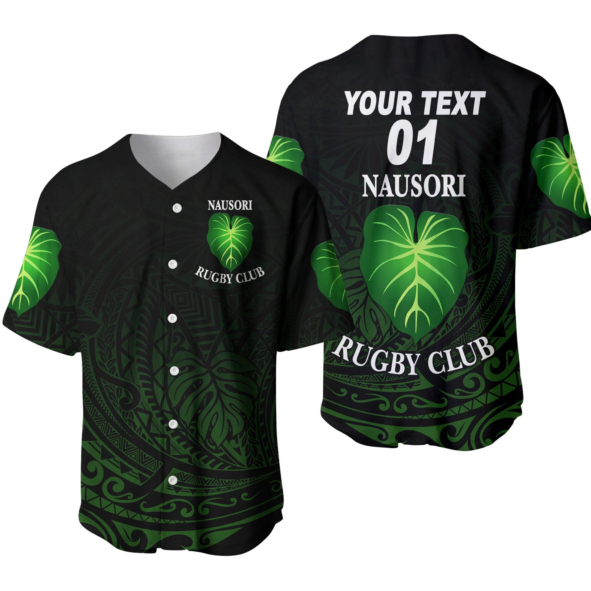 (Custom Personalised) Fiji Nausori Rugby Baseball Jersey Original Style, Custom Text And Number