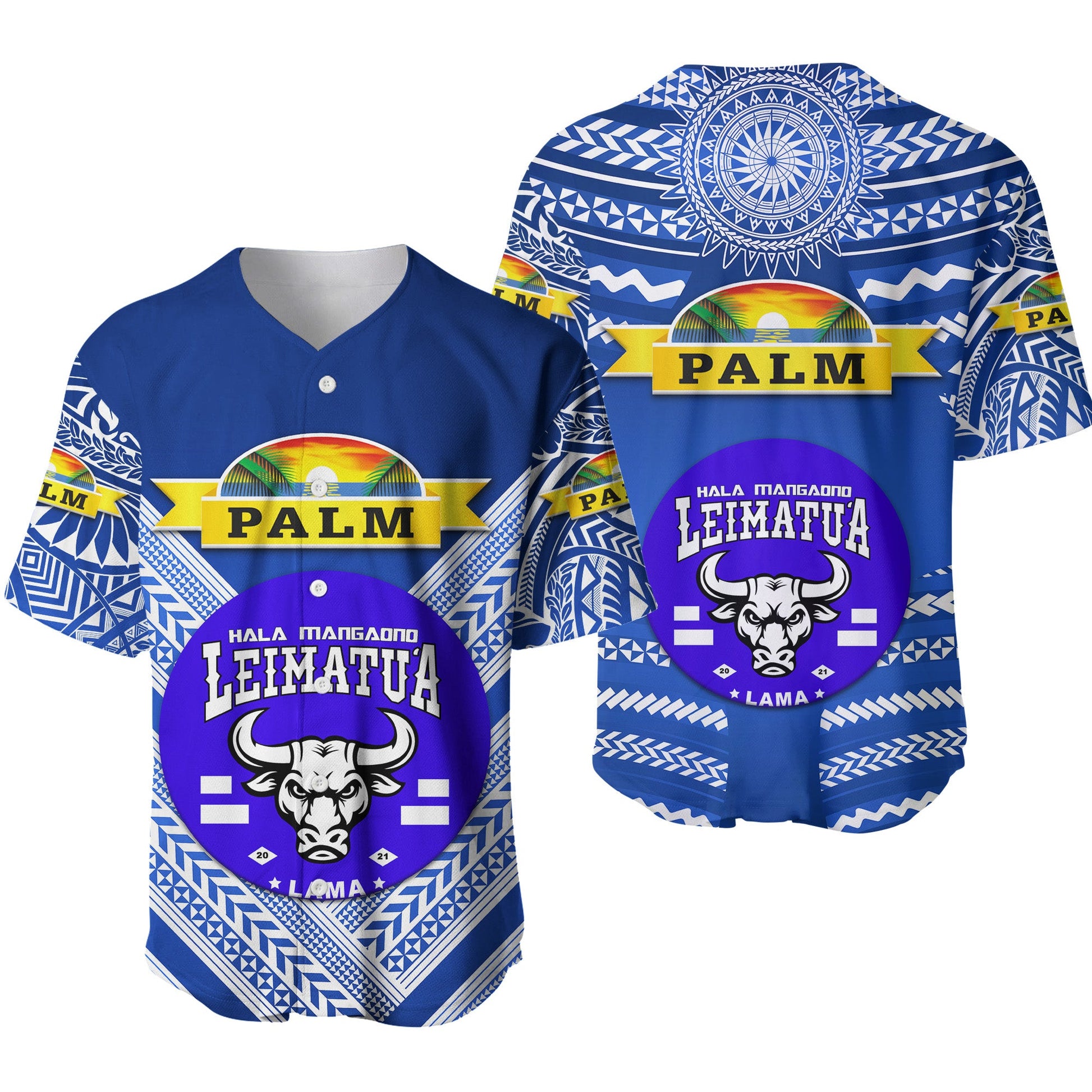Mate Ma'a Tonga Baseball Jersey Leimatu'a Bulls Creative Style Blue NO.1