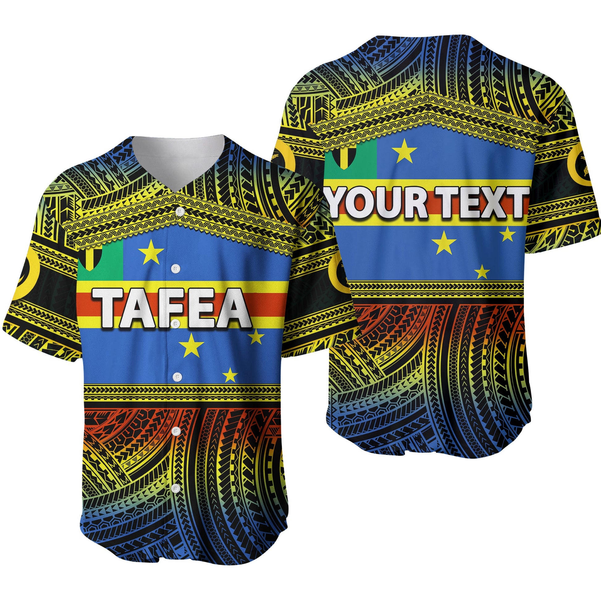 (Custom Personalised) Tafea Province Baseball Jersey Of Vanuatu Polynesian Patterns