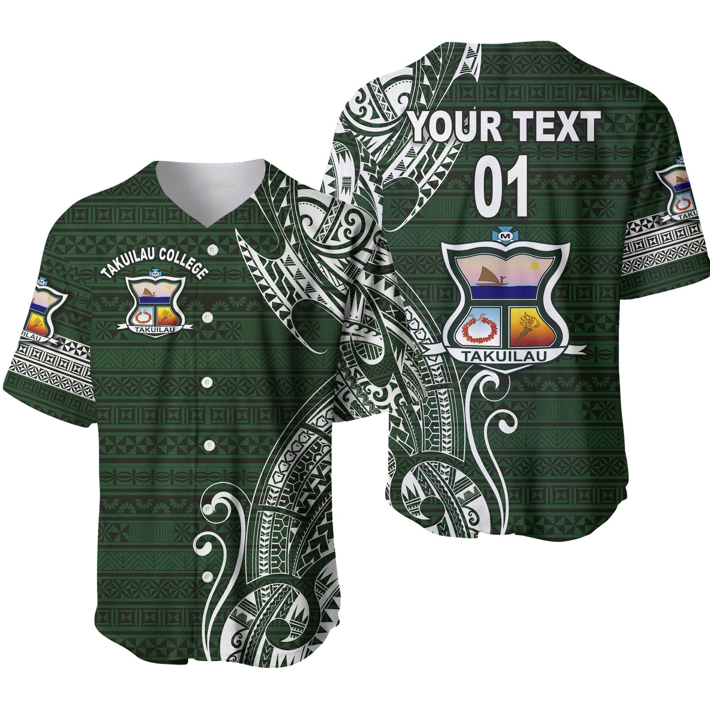 (Custom Personalised) Tonga Takuilau College Baseball Jersey Simple Vibes