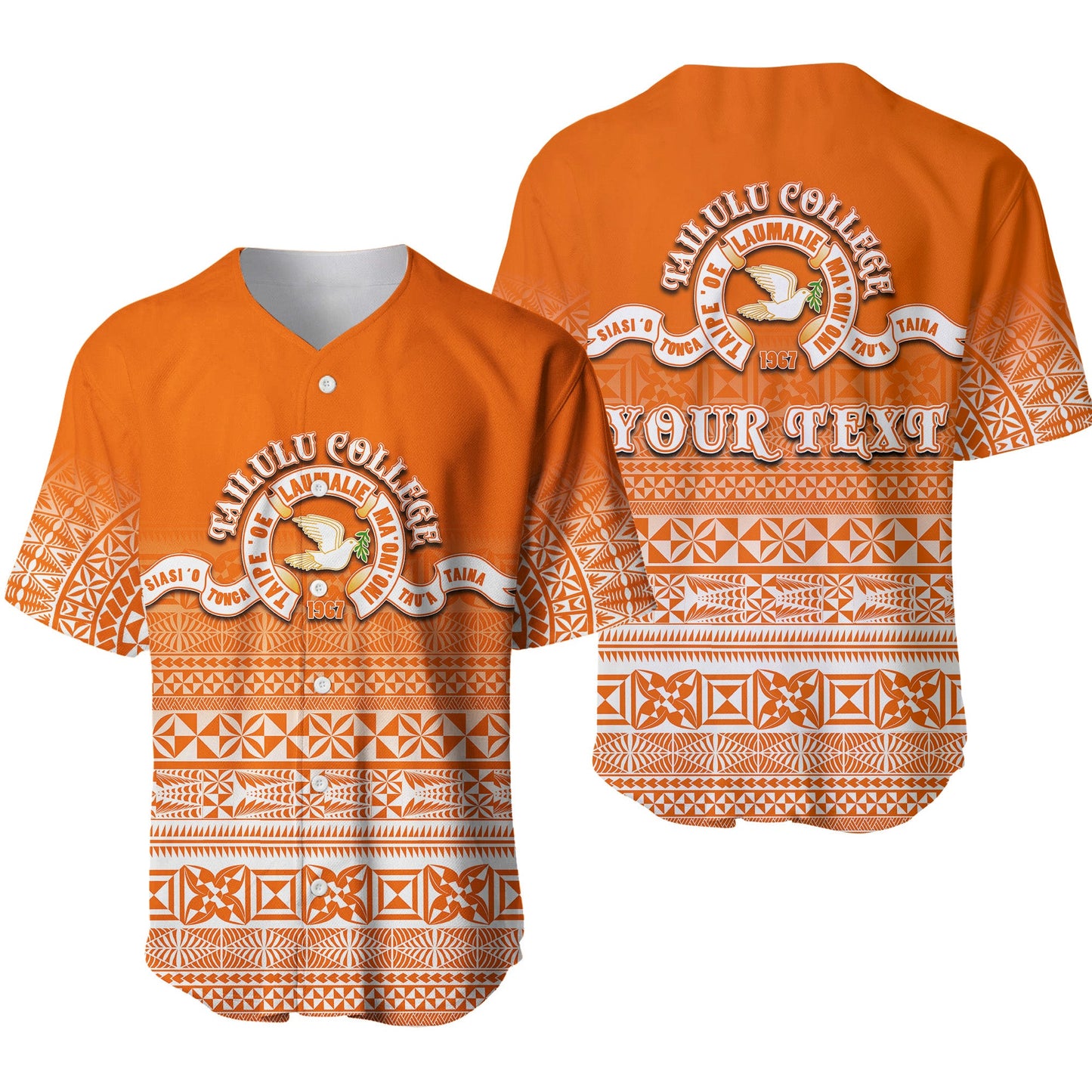 (Custom Personalised)Tailulu College Baseball Jersey Tonga Patterns Style
