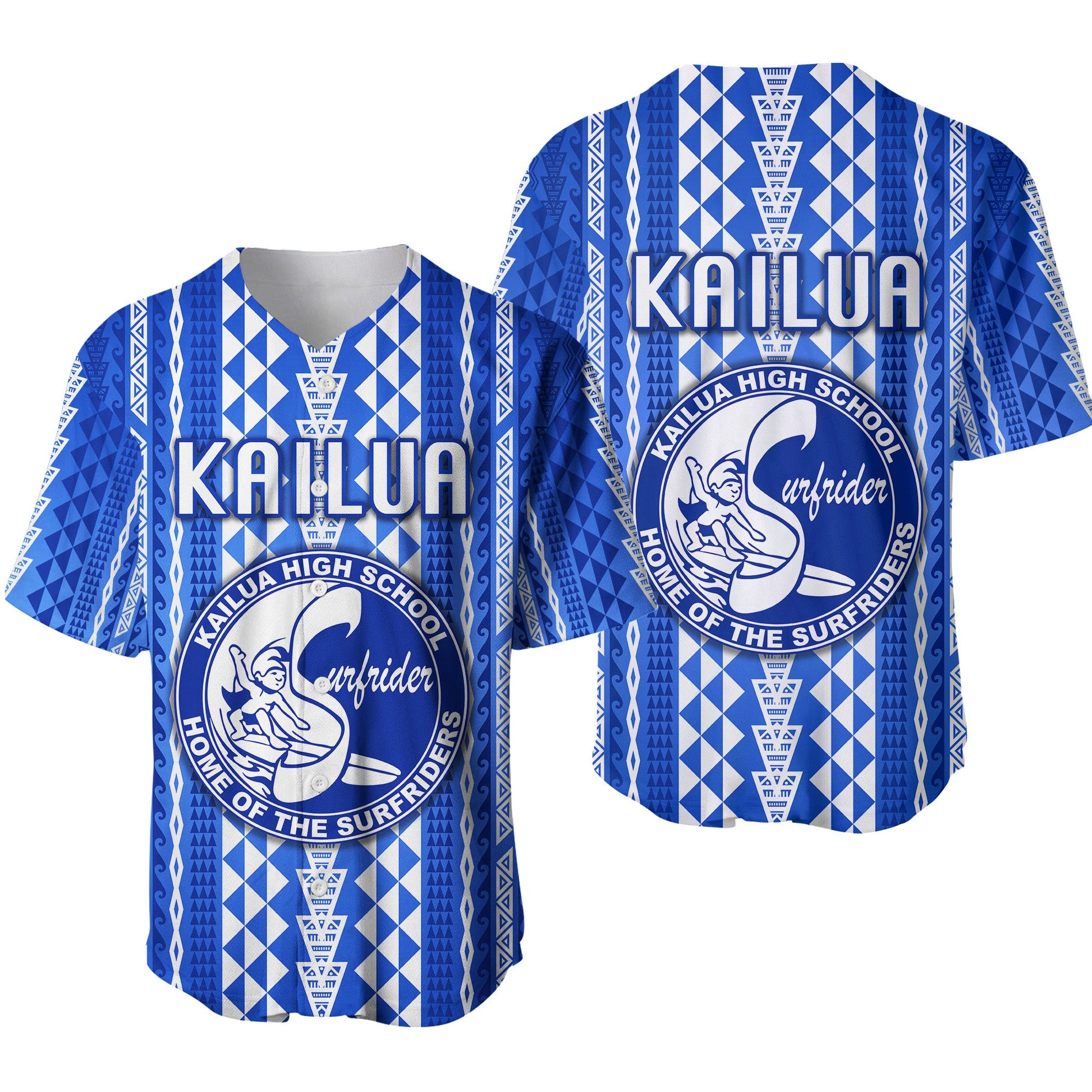 Hawaii Kailua High School Baseball Jersey Surfriders Simple Style