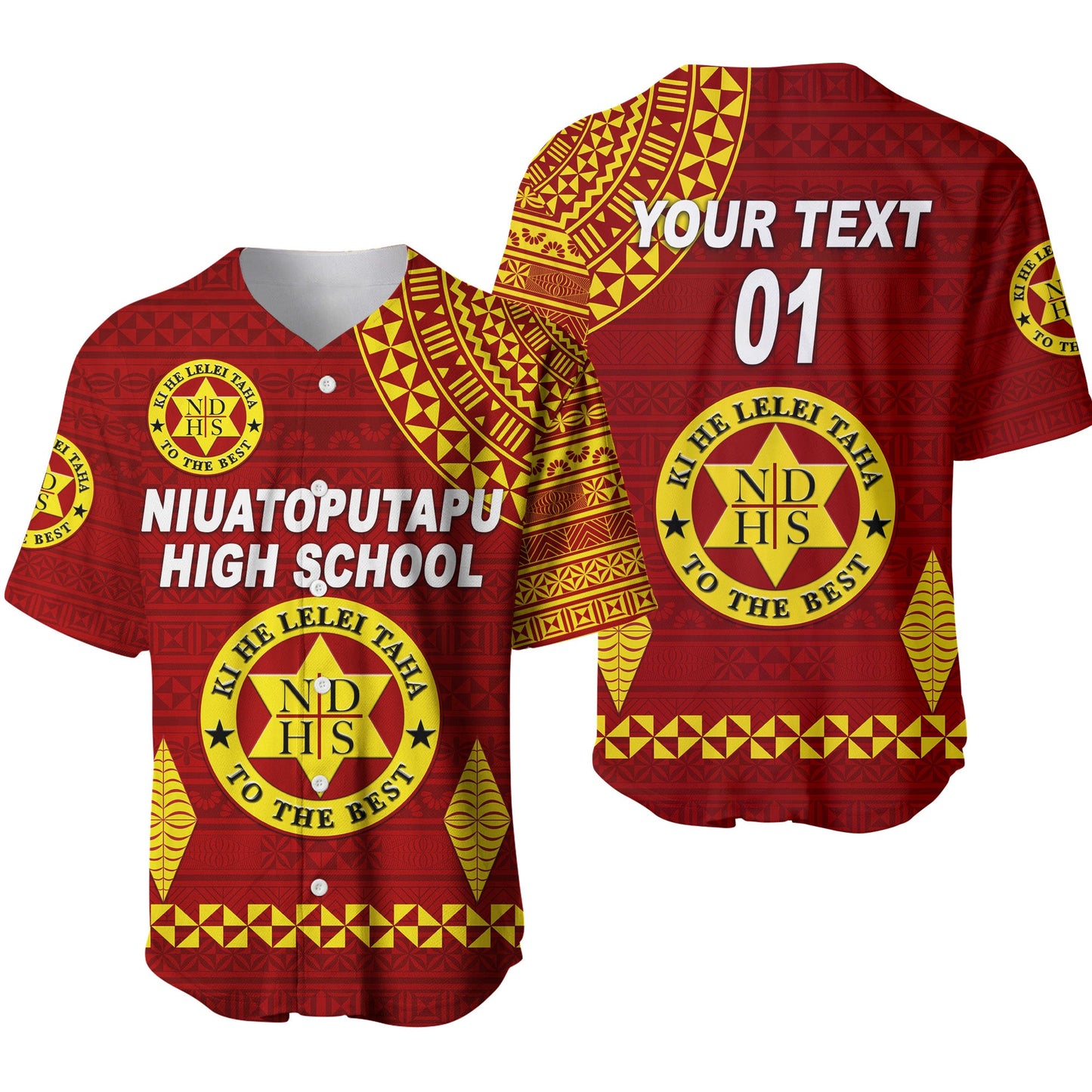 (Custom Personalised) Tonga Niuatoputapu High School Baseball Jersey Simple Style, Custom Text And Number