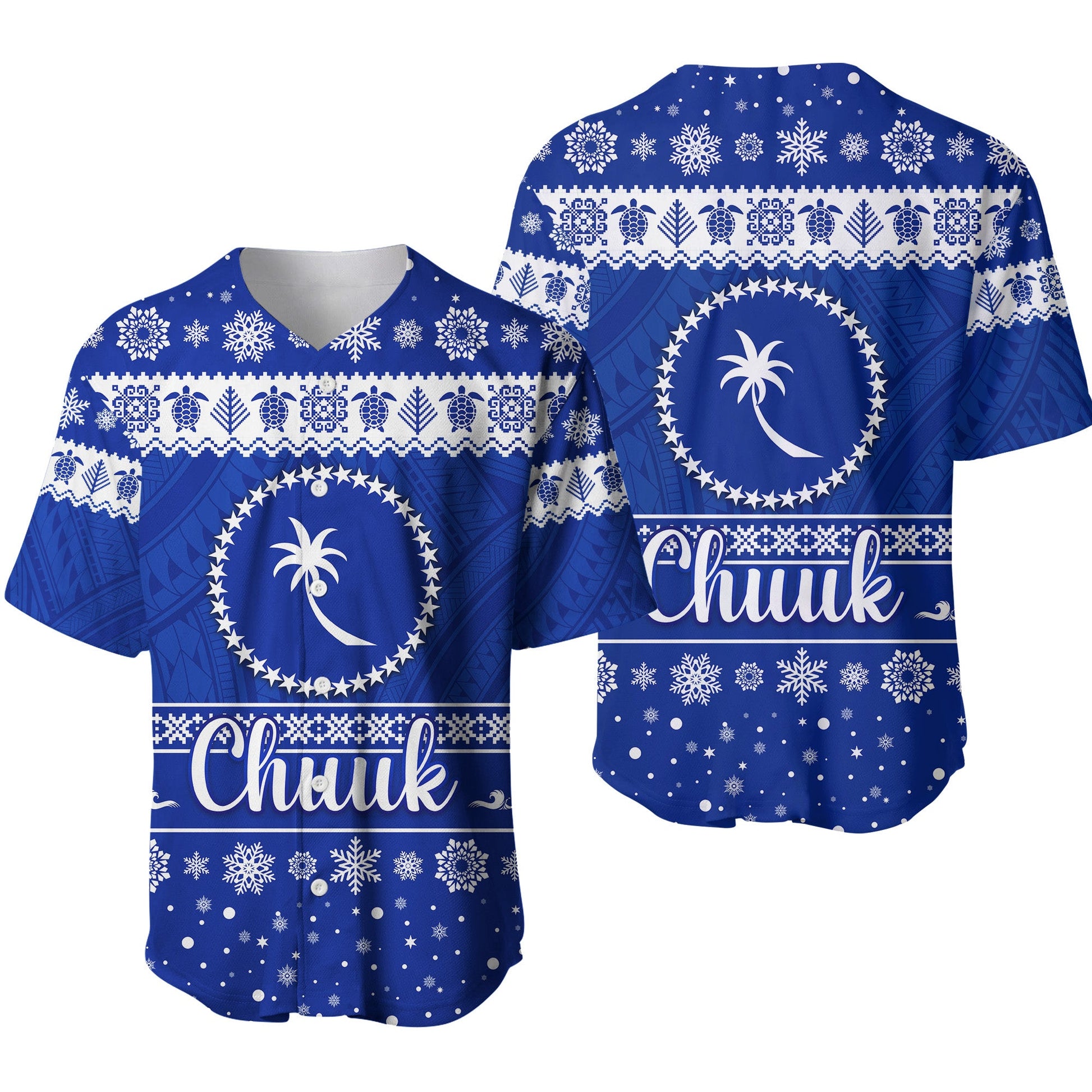 FSM Chuuk Christmas Baseball Jersey Simple Style