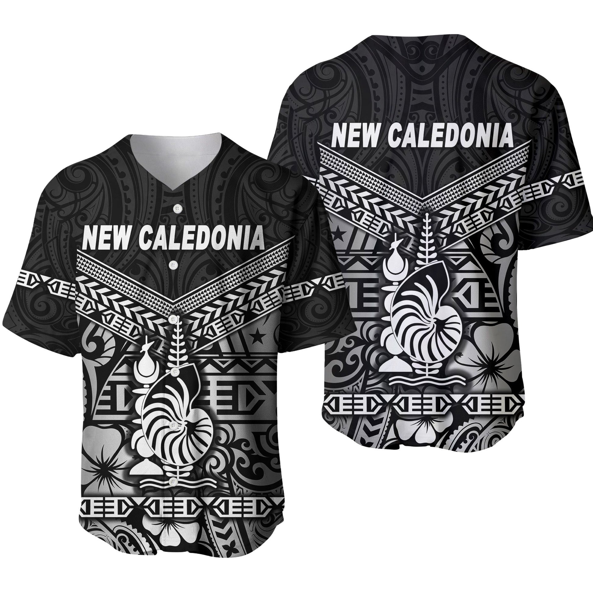 New Caledonia Baseball Jersey Simple Style Black