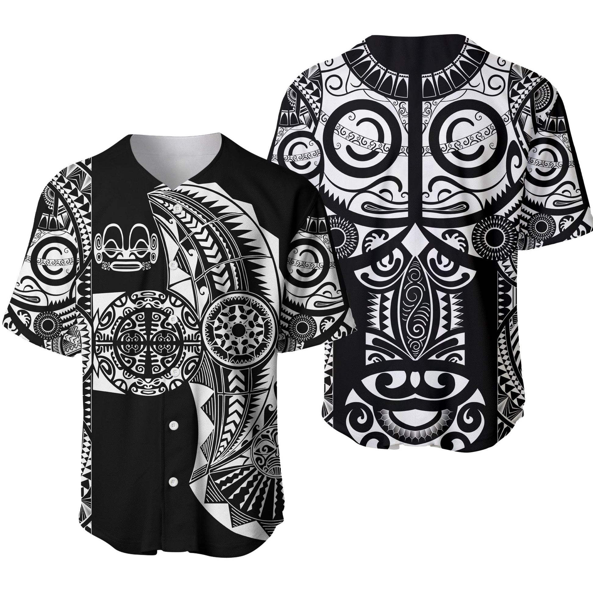 Marquesas Islands Baseball Jersey Marquesan Tattoo Original Style Black