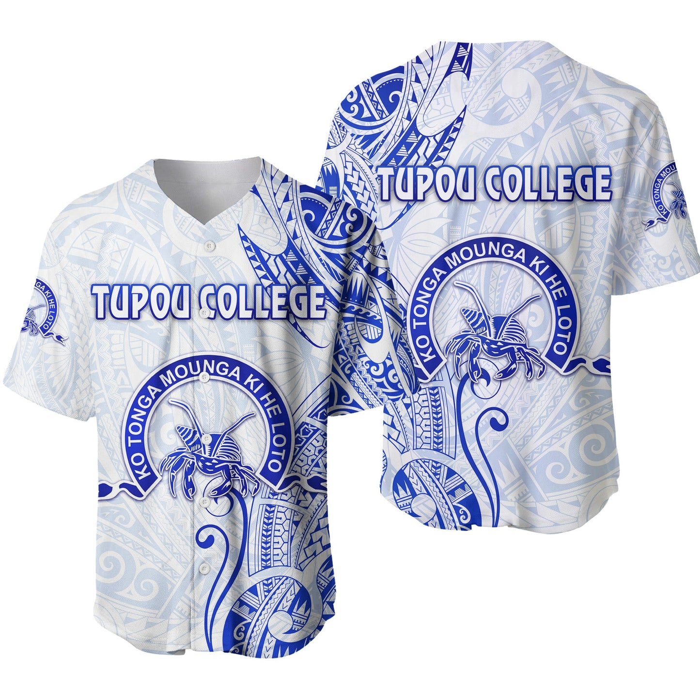Tonga Tupou College Baseball Jersey Simple Vibes White