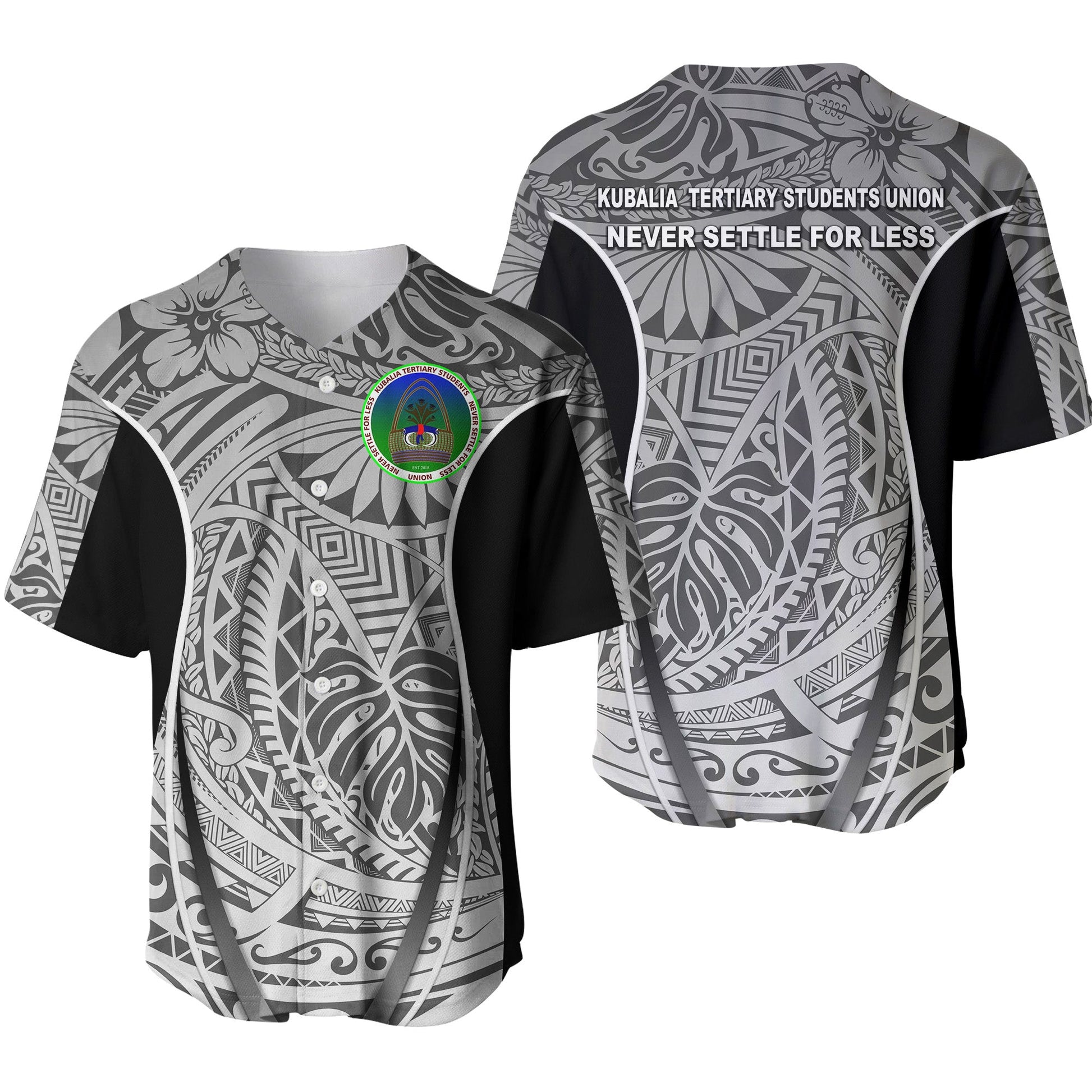 Papua New Guinea Kubalia Tertiary Students Union Baseball Jersey Gray