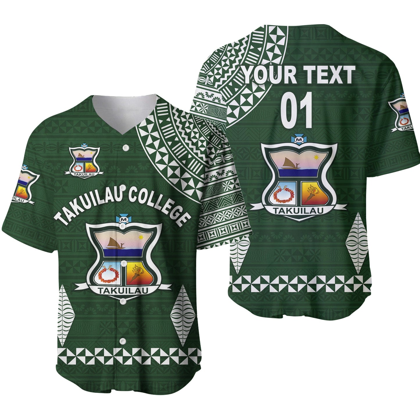 (Custom Personalised) Tonga Takuilau College Baseball Jersey Simple Style