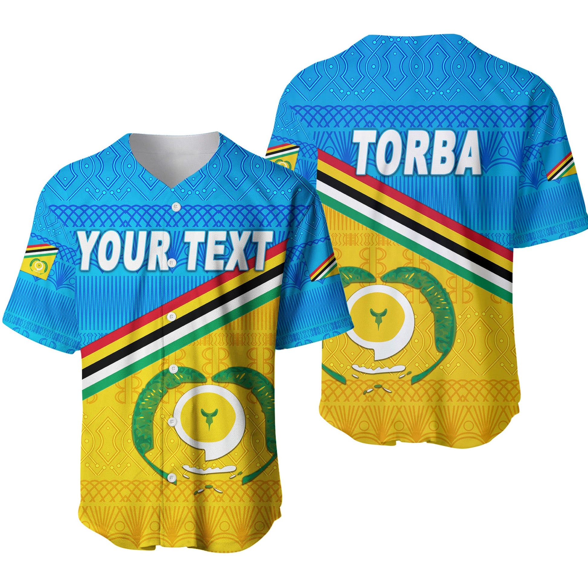 (Custom Personalised) Torba Province Baseball Jersey Vanuatu Pattern Traditional Style