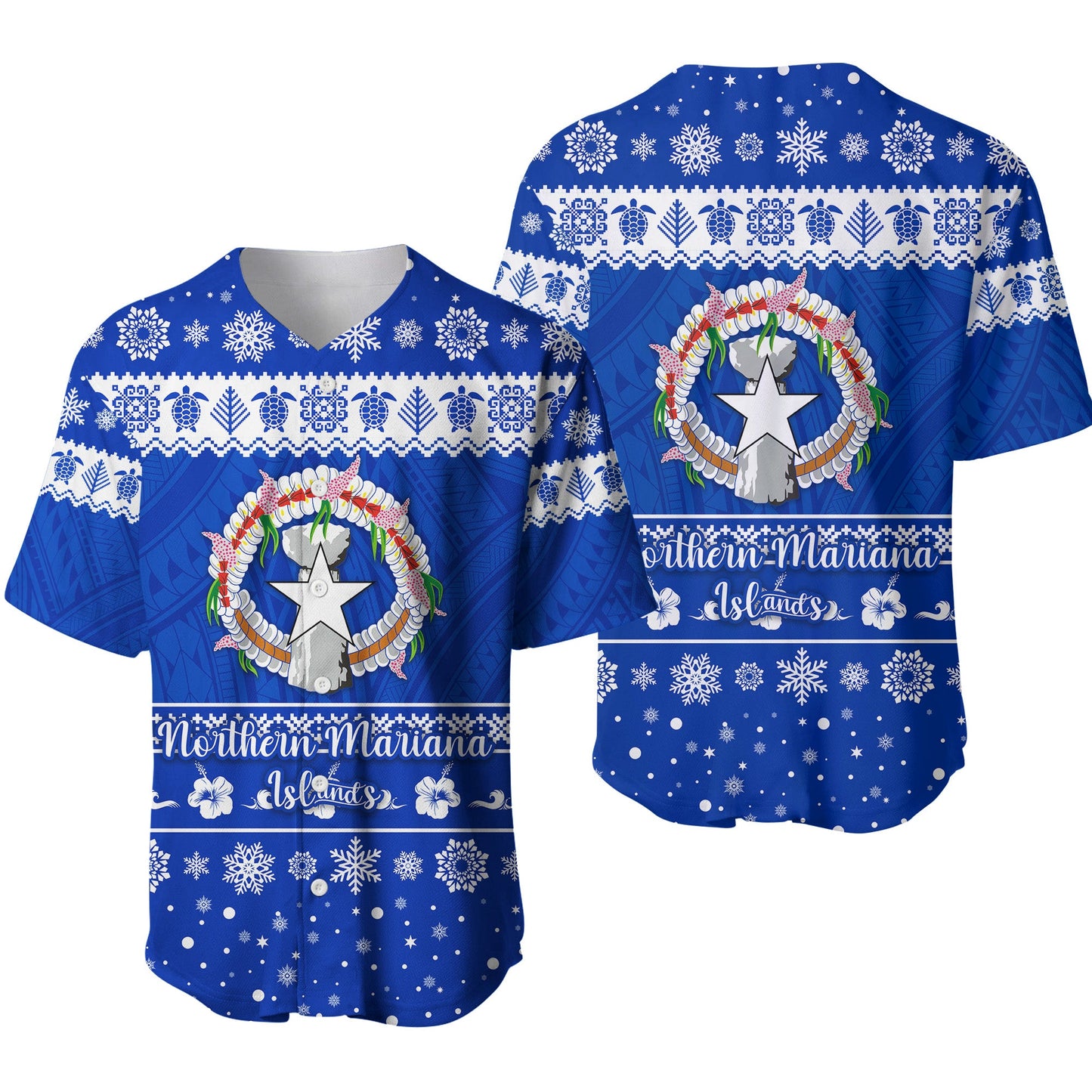 Northern Mariana Islands Christmas Baseball Jersey Simple Style