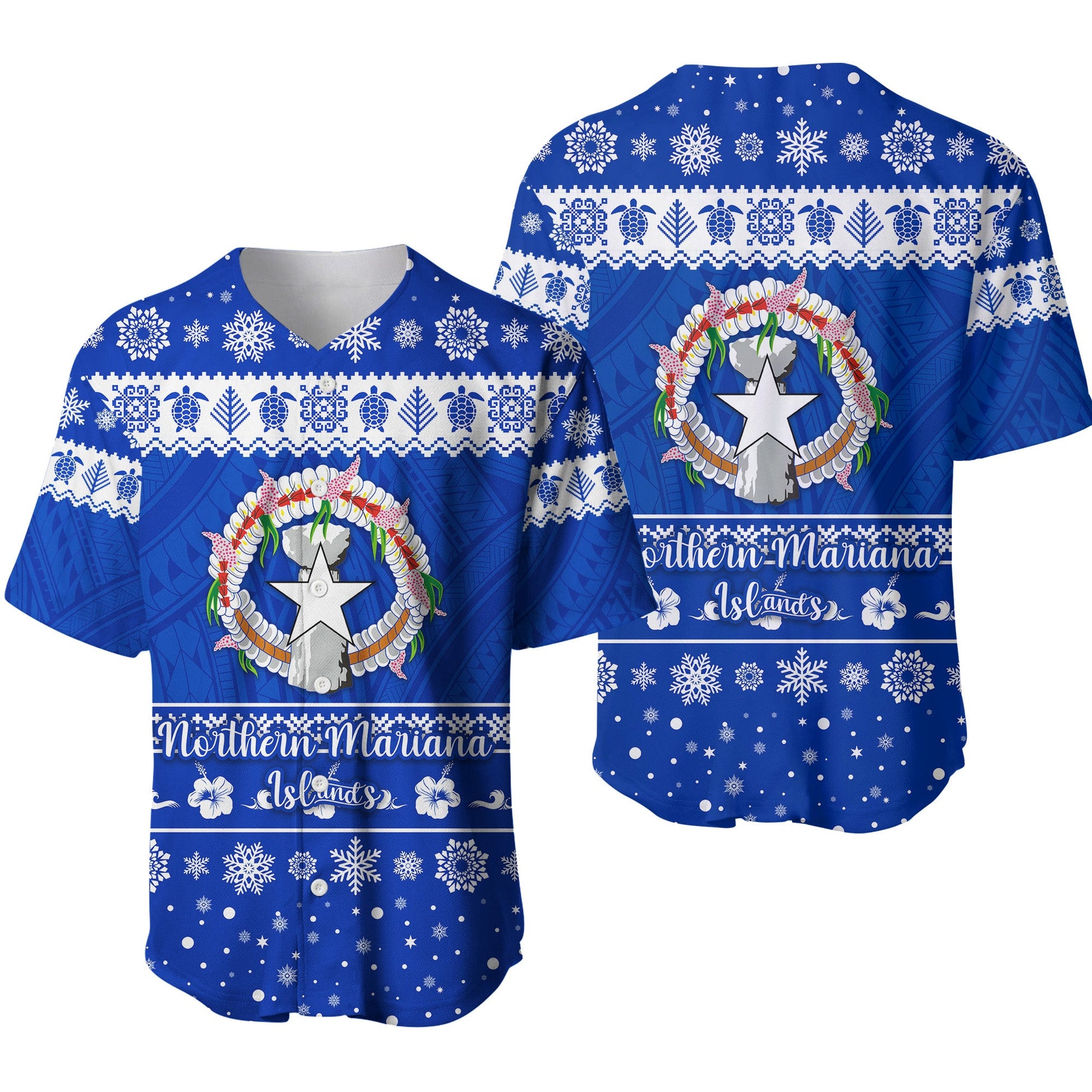 Northern Mariana Islands Christmas Baseball Jersey Simple Style