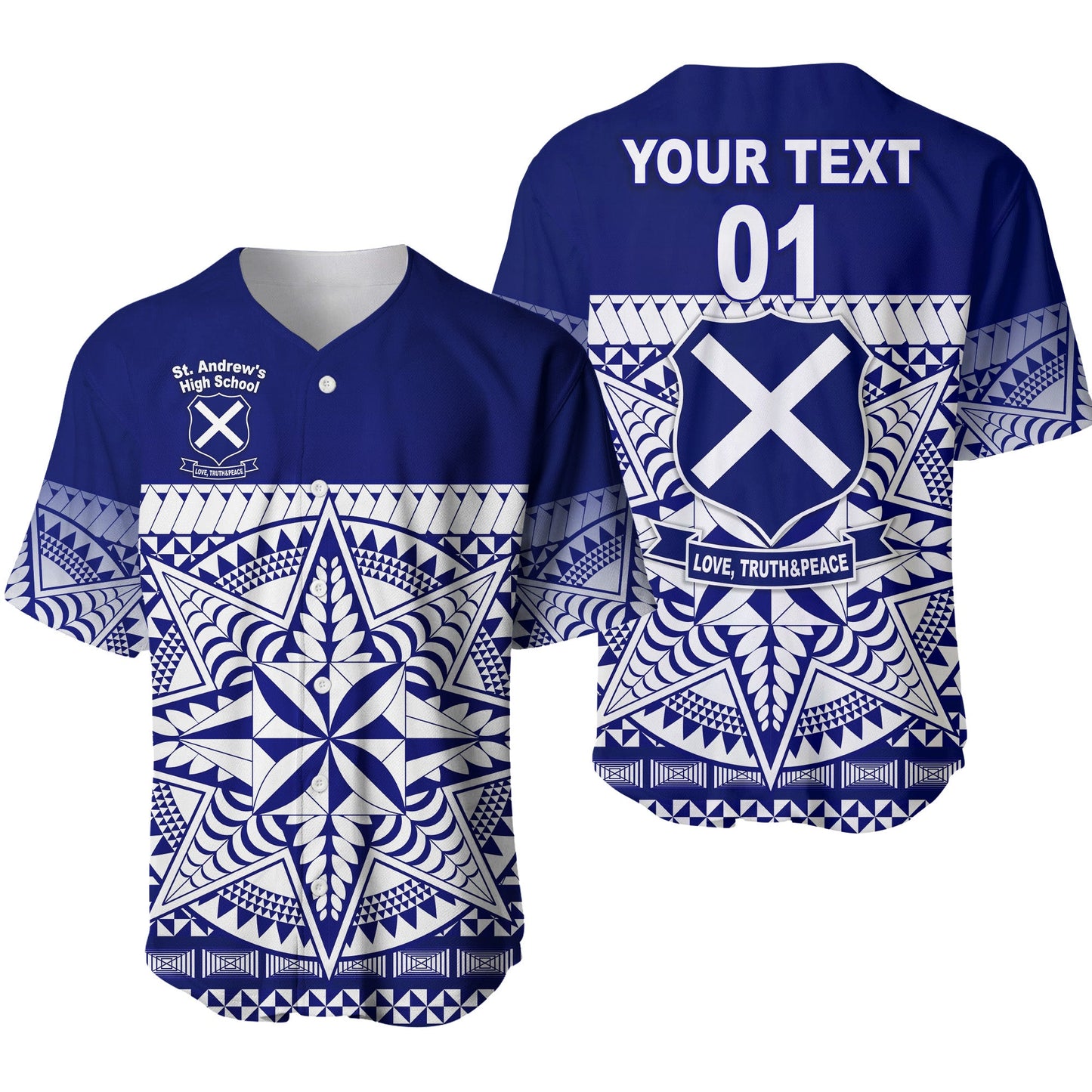 (Custom Personalised) St. Andrew's High School Baseball Jersey Simplified Version