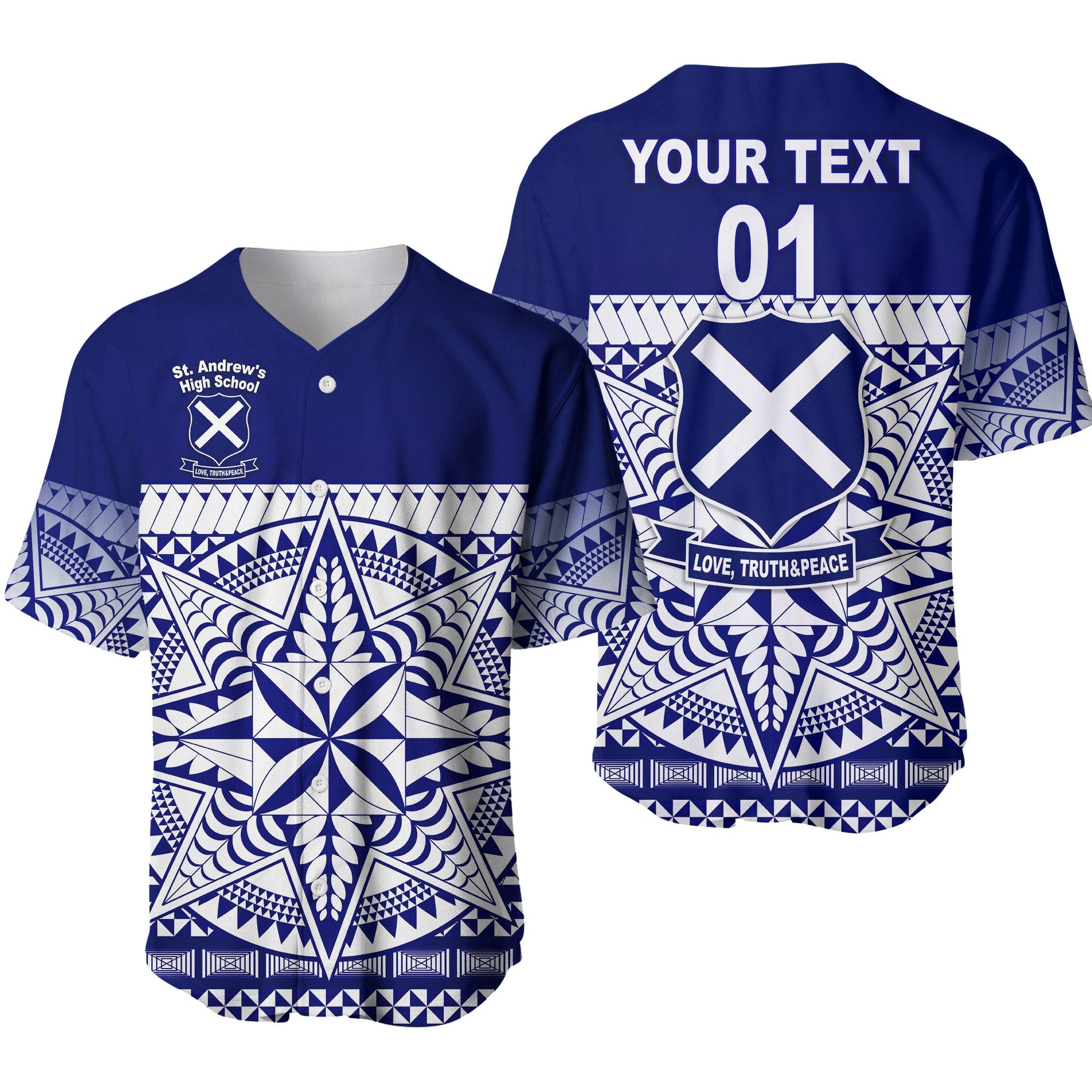 (Custom Personalised) St. Andrew's High School Baseball Jersey Simplified Version