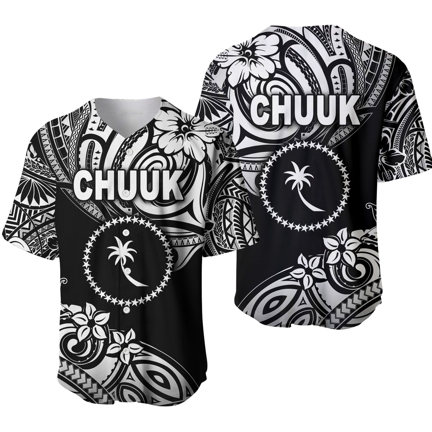 FSM Chuuk Baseball Jersey Unique Vibes Black