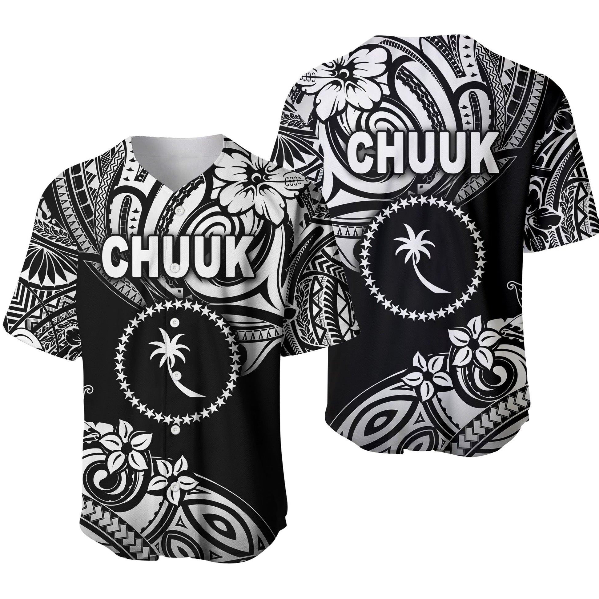 FSM Chuuk Baseball Jersey Unique Vibes Black