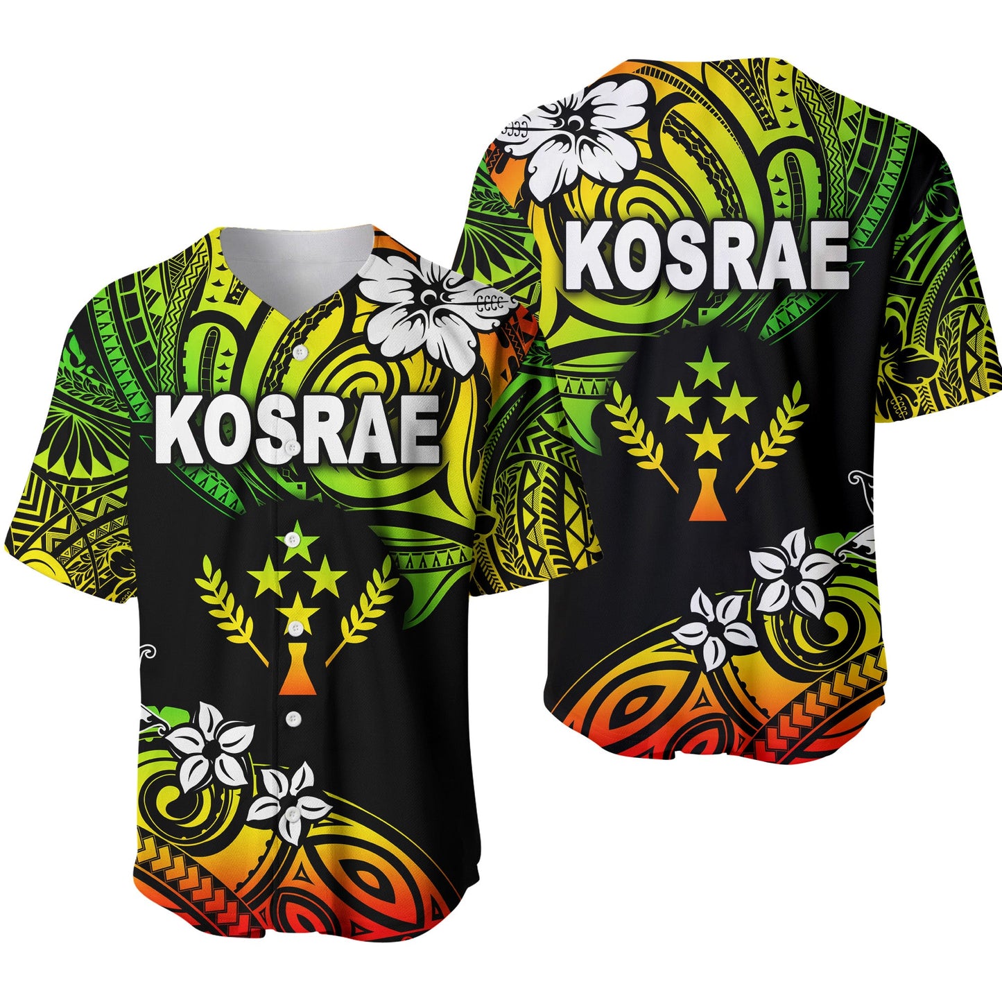 FSM Kosrae Baseball Jersey Unique Vibes Reggae