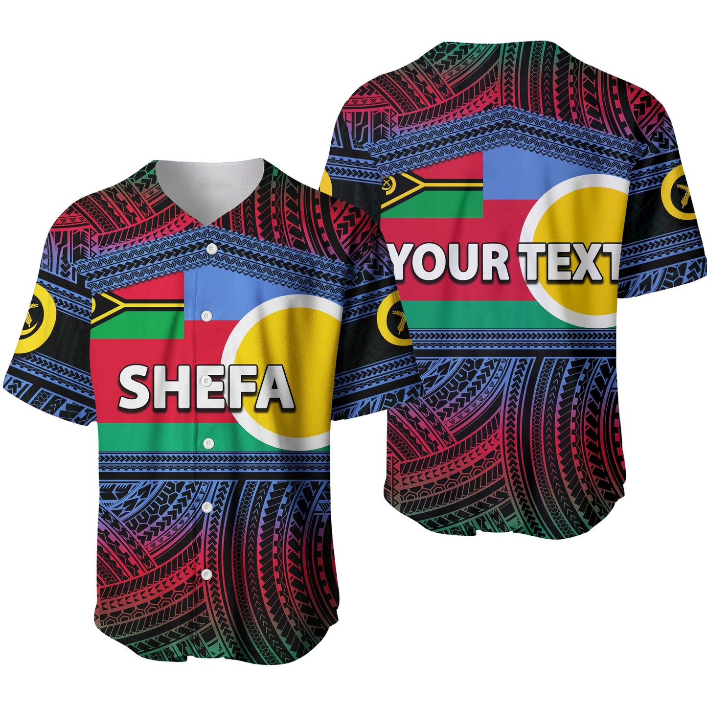 (Custom Personalised) Shefa Province Baseball Jersey Of Vanuatu Polynesian Patterns