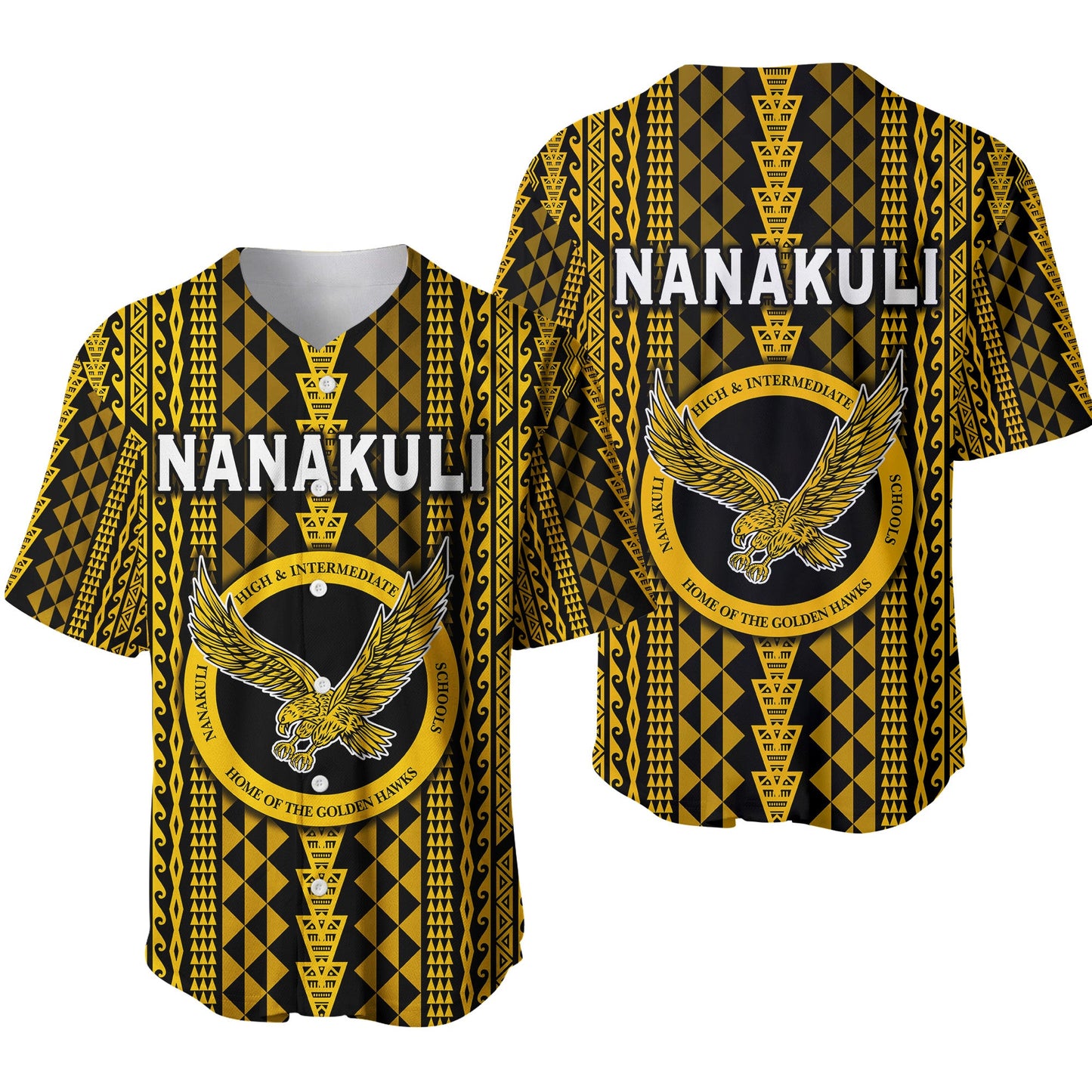 Hawaii Nanakuli School Baseball Jersey Golden Hawks Simple Style