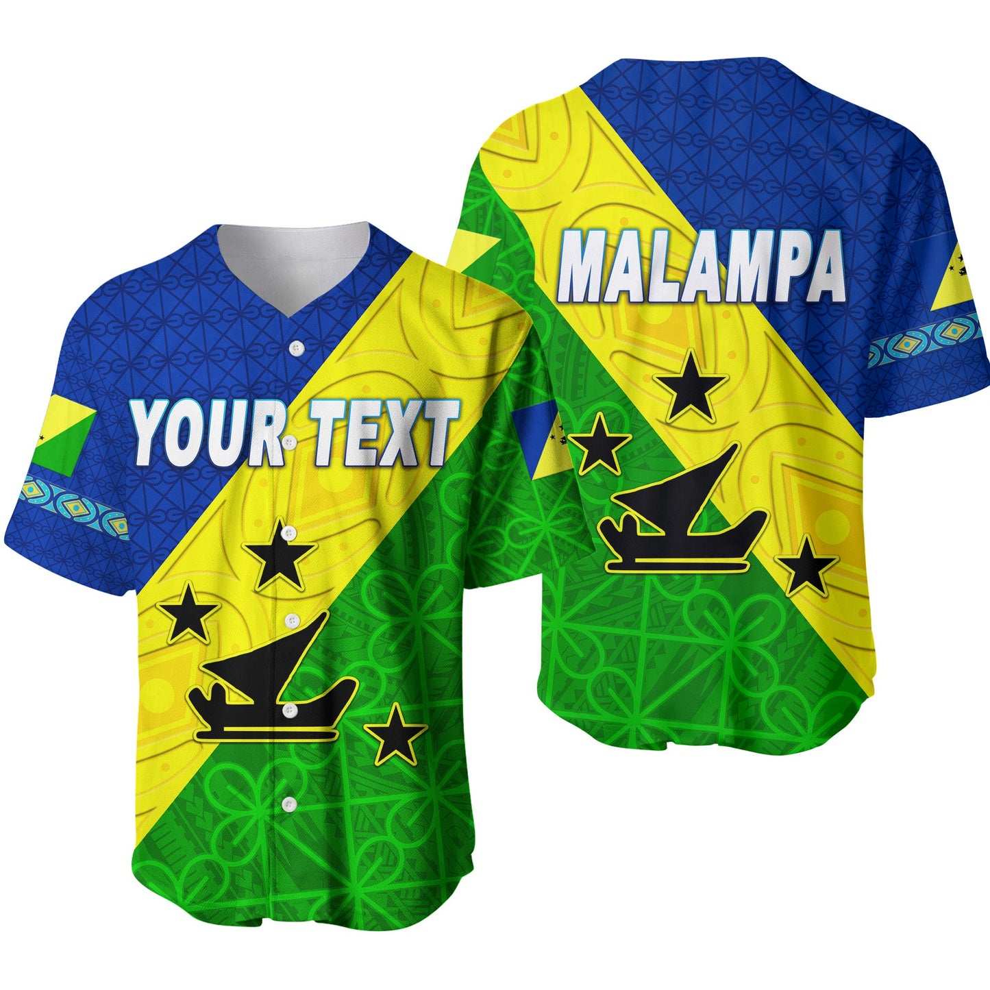 (Custom Personalised) Malampa Province Baseball Jersey Vanuatu Pattern Unique Style
