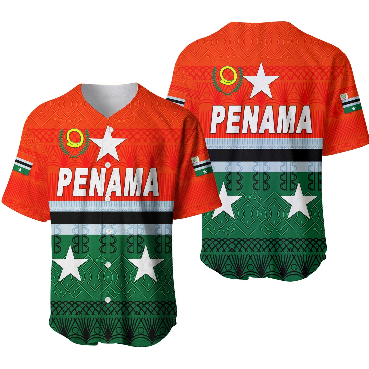 Penama Province Baseball Jersey Vanuatu Pattern Traditional Style