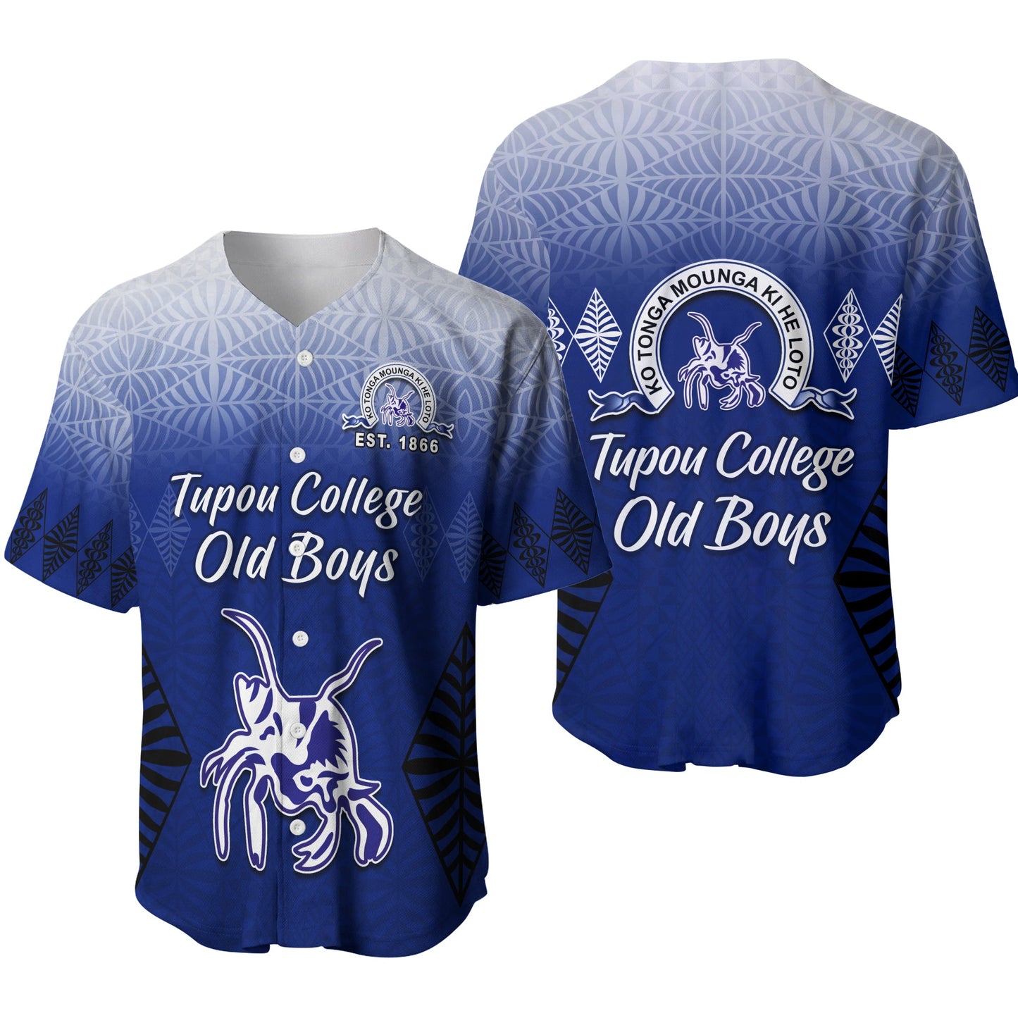 Tupou College Baseball Jersey Old Boys Tongan Tapa