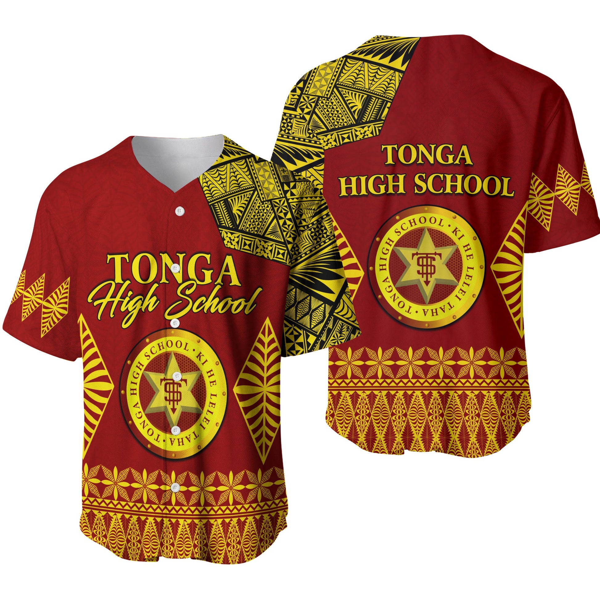 Tonga High School Baseball Jersey Tongan Ngatu