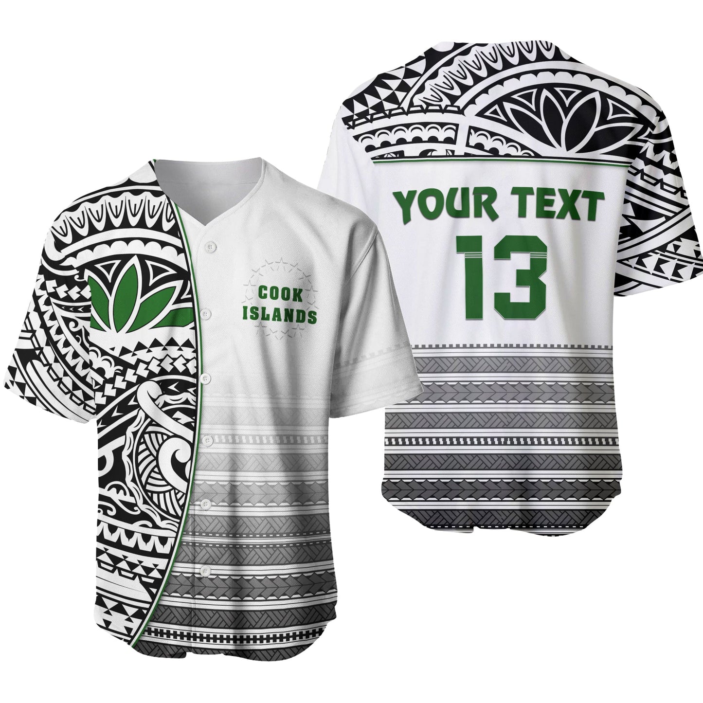 (Custom Personalised) Cook Islands Baseball Jersey Impressive White Custom Text and Number