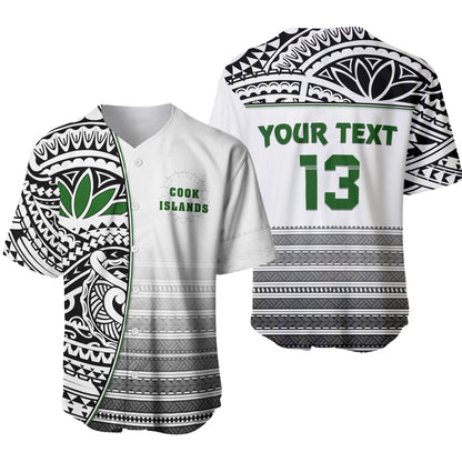 (Custom Personalised) Cook Islands Baseball Jersey Impressive White Custom Text and Number
