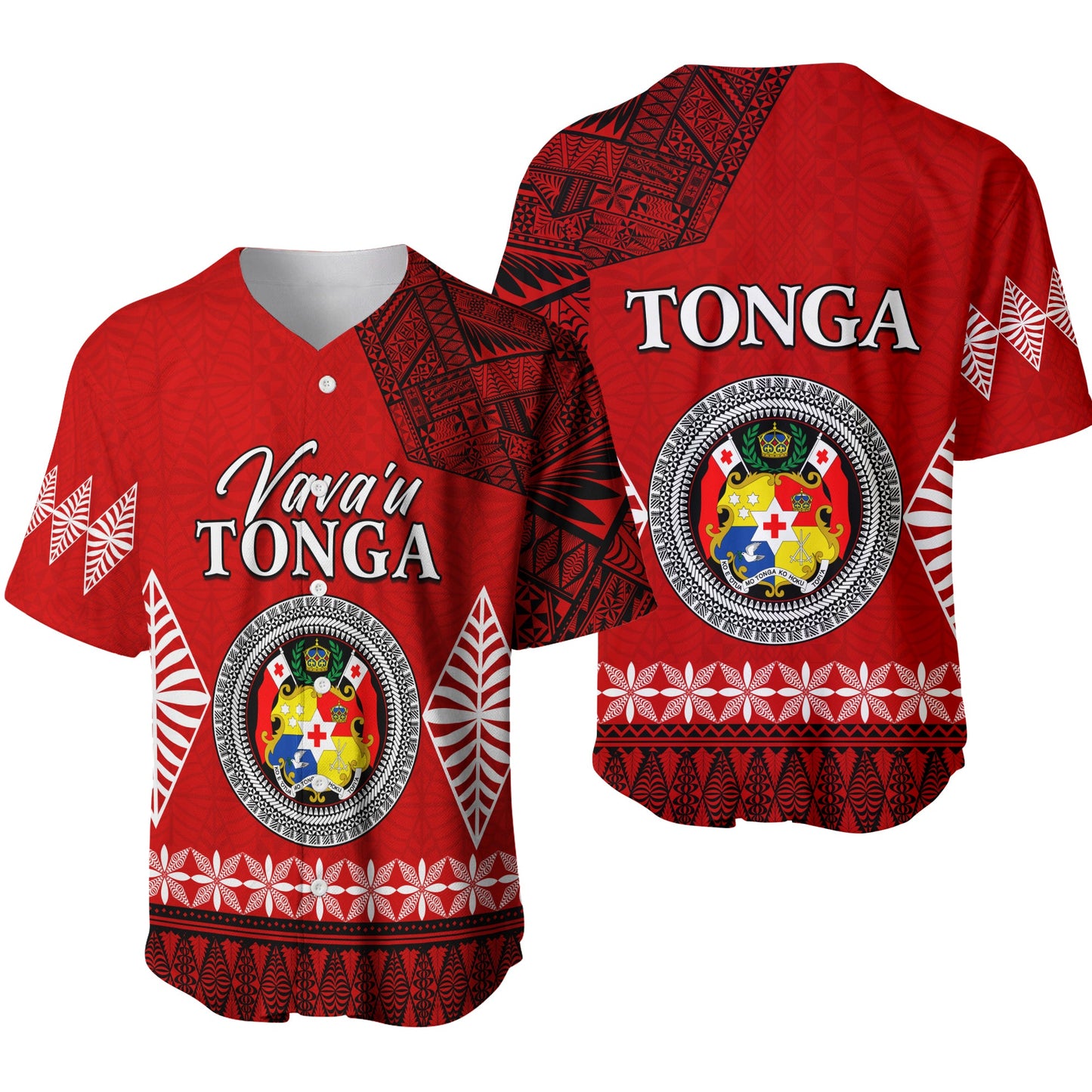 Vava u Tonga Baseball Jersey Tongan Ngatu