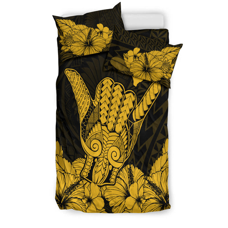 Hawaii Shaka Sign Bedding Set Gold Version