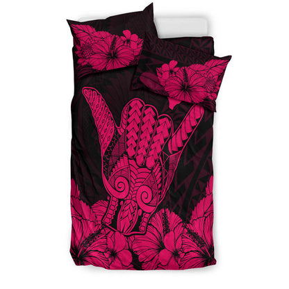 Hawaii Shaka Sign Bedding Set Pink Version