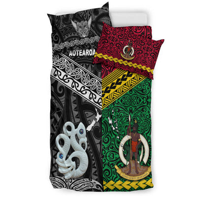 New Zealand And Vanuatu Bedding Set Together Black