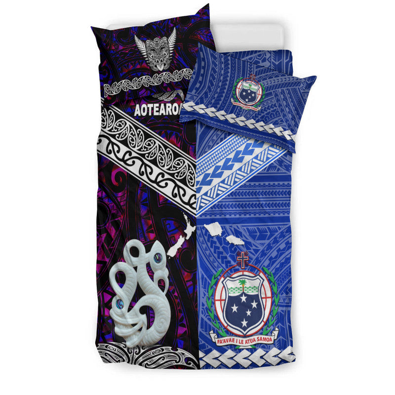 New Zealand And Samoa Bedding Set Together Purple