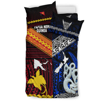 New Zealand And Papua New Guinea Bedding Set Together Blue