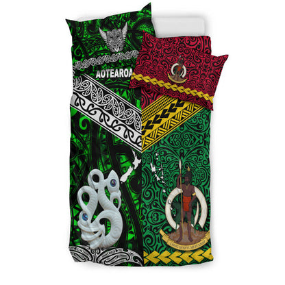 New Zealand And Vanuatu Bedding Set Together Green