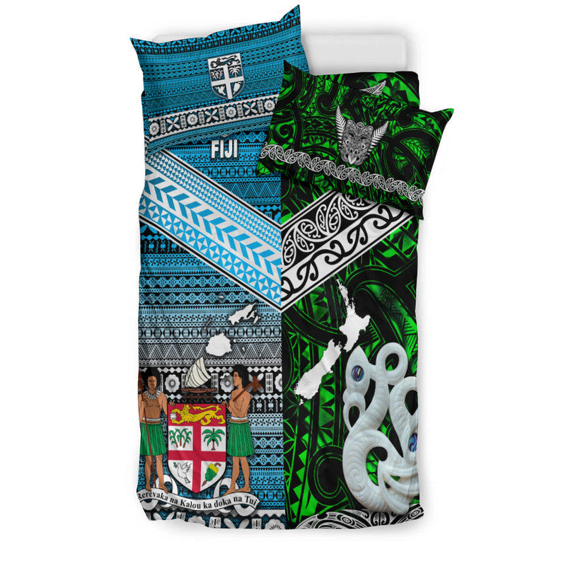 New Zealand And Fiji Bedding Set Together Green