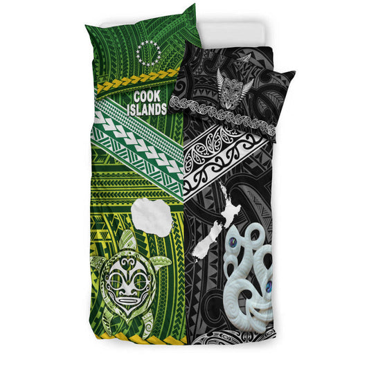 New Zealand And Cook Islands Bedding Set Together Black
