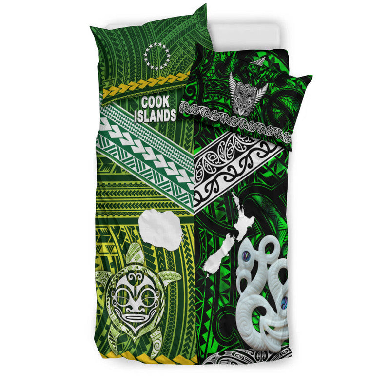 New Zealand And Cook Islands Bedding Set Together Green