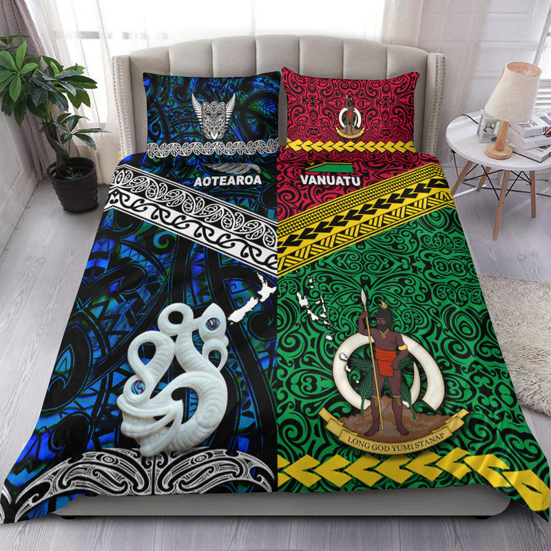 New Zealand And Vanuatu Bedding Set Together Blue