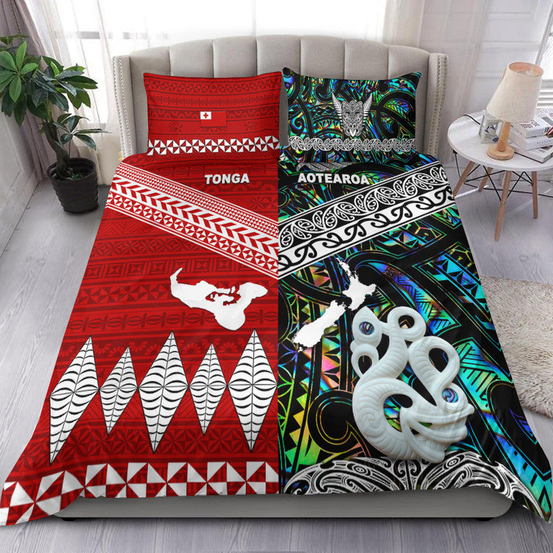 New Zealand And Tonga Bedding Set Together Paua Shell
