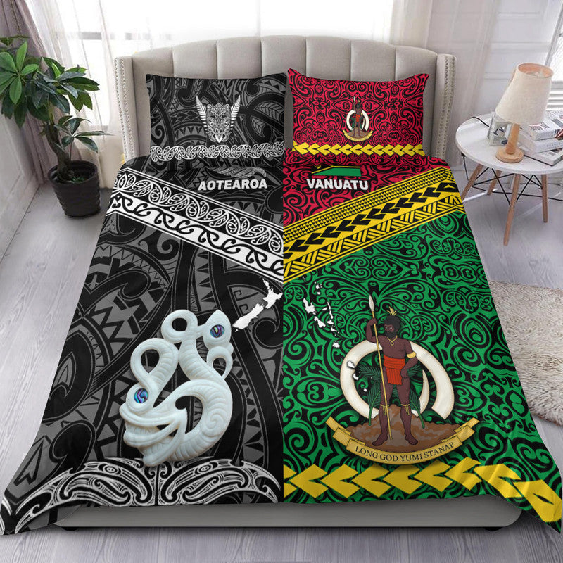 New Zealand And Vanuatu Bedding Set Together Black
