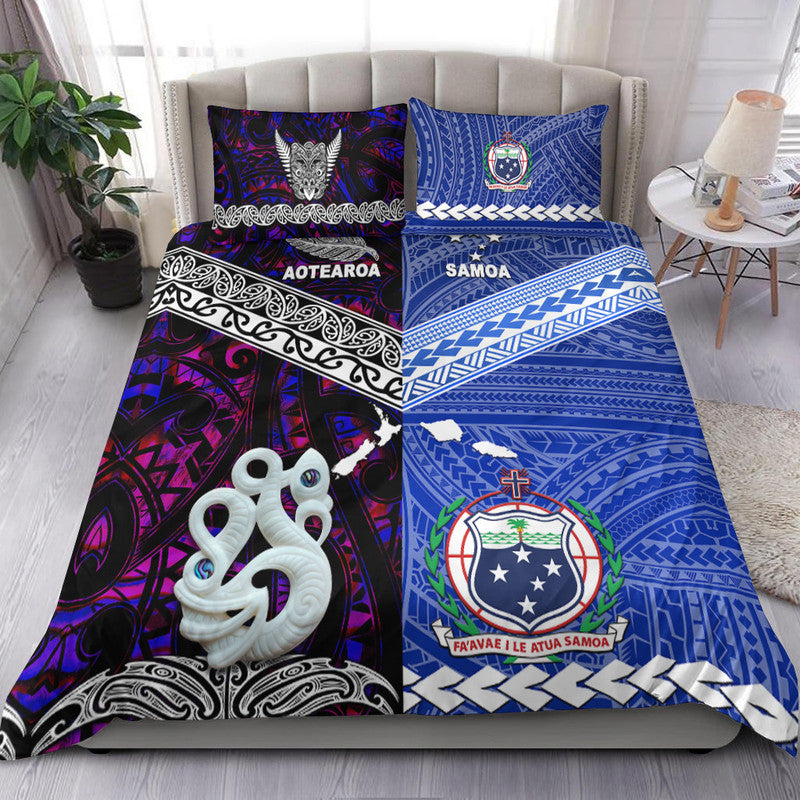 New Zealand And Samoa Bedding Set Together Purple