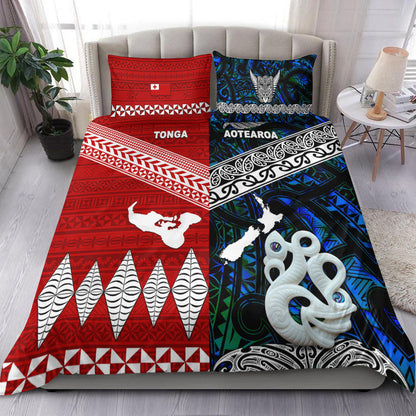 New Zealand And Tonga Bedding Set Together Blue