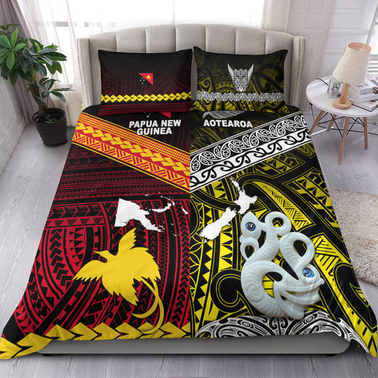 New Zealand And Papua New Guinea Bedding Set Together Yellow