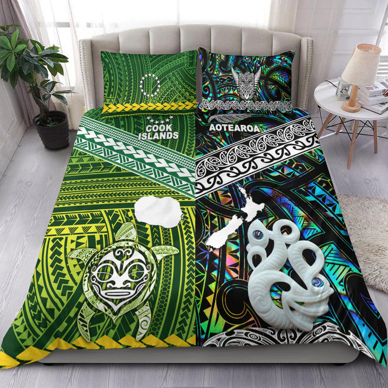 New Zealand And Cook Islands Bedding Set Together Paua Shell