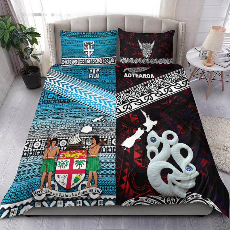 New Zealand And Fiji Bedding Set Together Red