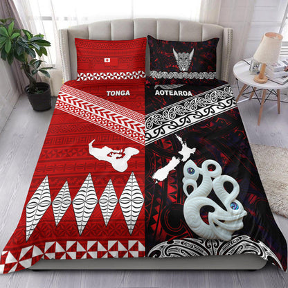 New Zealand And Tonga Bedding Set Together Red